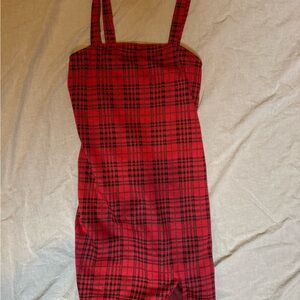 Red and Black Plaid Dress
